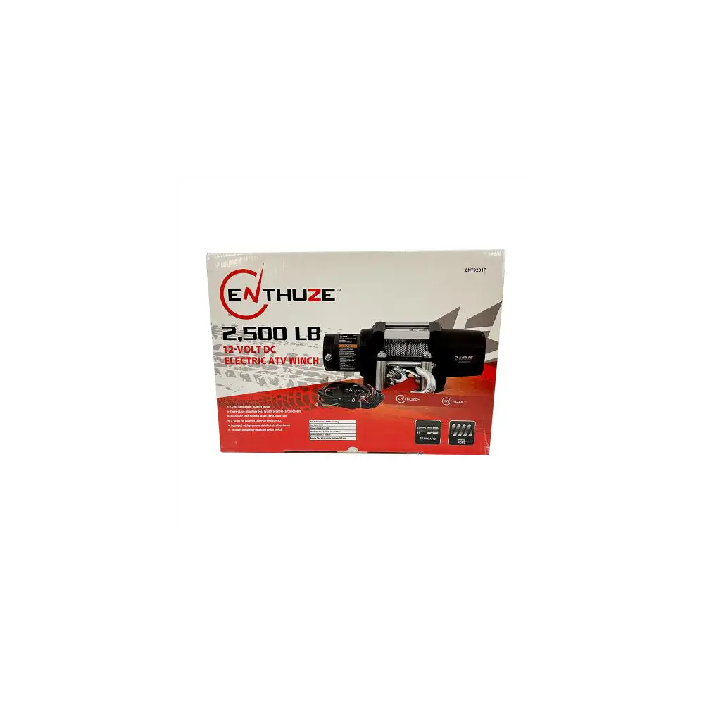 Enthuze 2500lb ATV/UTV Winch, Steel Rope - ENTACTENT9201P